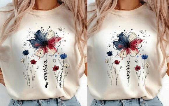 Download Boho Floral USA 250 T-shirt Design 2 PNG - Boho Collection