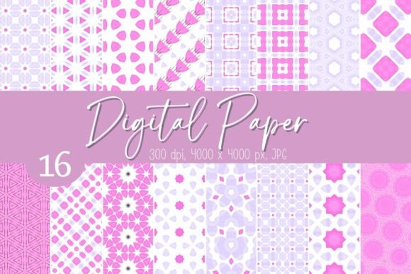 Download Purple Pink Digital Patterned Paper Pack - Patterned paper Collection