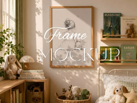 Download Cozy Kids Bedroom Poster Mockup - Kids bedroom Collection