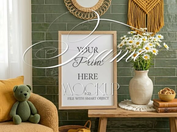 Download Boho Green Kids Room Frame Mockup - Boho Collection