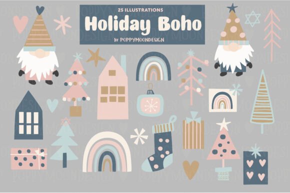 Download Holiday Boho Clipart Set - Boho Collection
