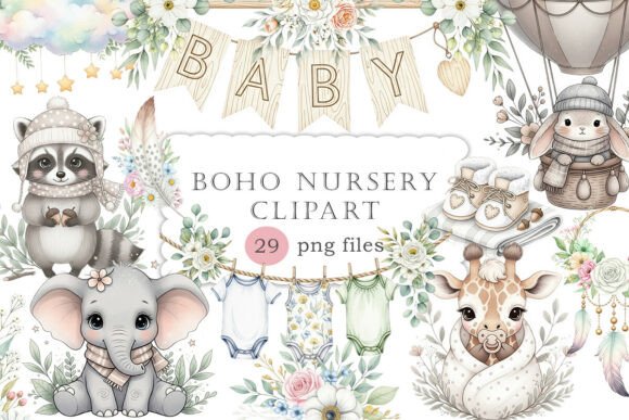 Download Baby Shower Clipart,Boho Nursery Clipart - Boho Collection