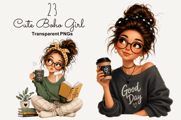 Download Cute Boho Girl PNG Clipart, Fashion Girl - Boho Collection