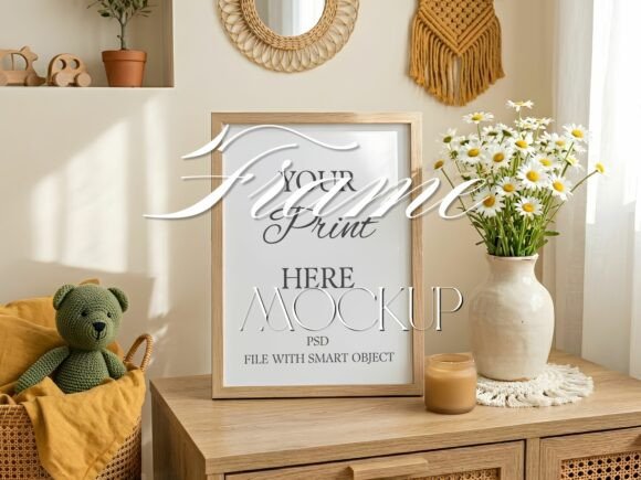 Download Boho Nursery Frame Mockup Kids Room PSD - Boho Collection