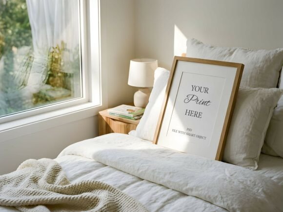 Download Bedside Wood Frame Kids Bedroom Mockup - Kids bedroom Collection