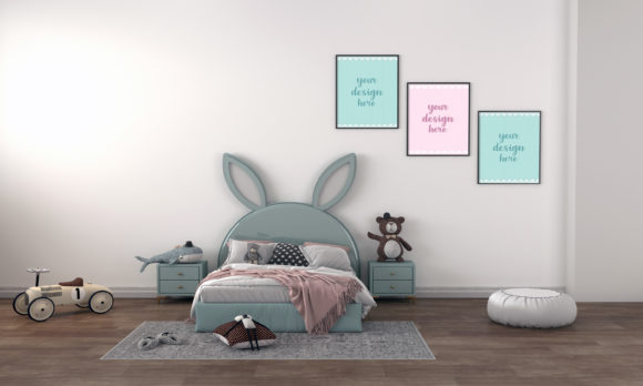 Download A 3D Rendering Minimalist Kids Bedroom - Premium Bundle