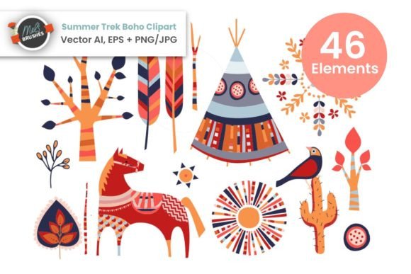 Download Summer Trek Boho Vectors - Boho Collection