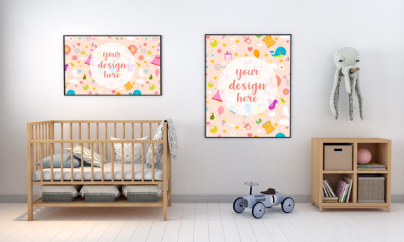 Download A 3D Kids Bedroom Empty Frames - Premium Resources